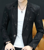 HO 2020 Men 's casual collar collar blazers youth handsome trend Slim print blazers   5XL   6XL